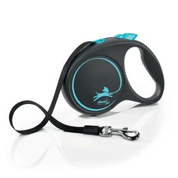 Leash FLEXI Black Design Tape S 5m BLUE