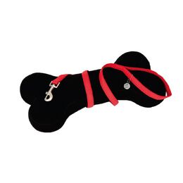 LAISSE EN CUIR MYLORD CM.120X25MM.ROUGE PCB 3