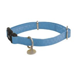 COLLIER MYLORD SEMBLABLE CUIR REG.26-40X15MM BLEU CLAIR