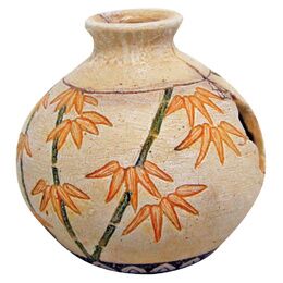 VASE ROND AVEC DES FLEURS S