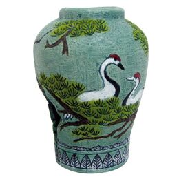 EGYPT VASE AVEC DES CYGNES S