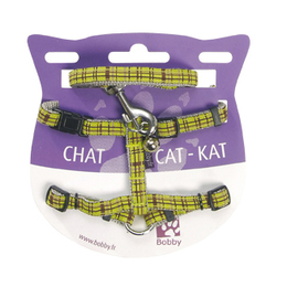 HARNAIS+LAISSE CHAT KILT